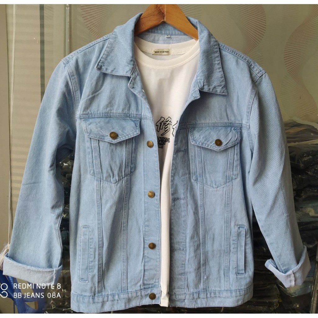 [Cao cấp] Áo khoác jean nam xám trắng cao cấp thời trang trẻ Talk form vừa hàng shop