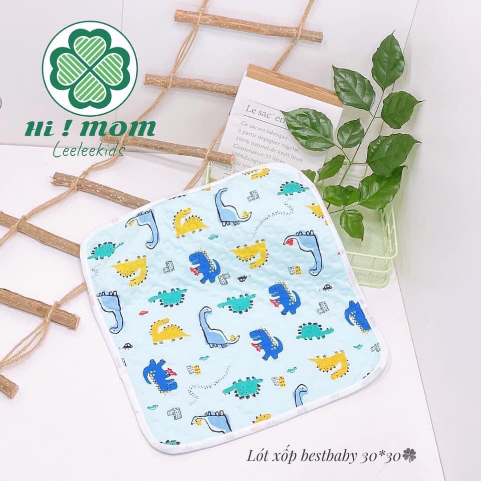 Tấm lót chống thấm Cotton họa tiết HI MOOM MỚI .