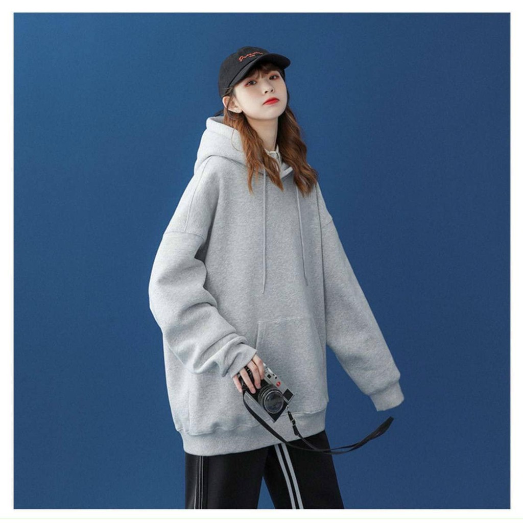 Áo Hoodie Trơn, Áo Sweater Unisex - Nam Nữ Basic Form rộng có mũ, Chất Nỉ Bông siêu dày dặn | BigBuy360 - bigbuy360.vn