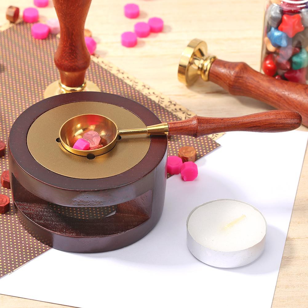 Muỗng múc nung sáp làm con dấu cán gỗ tiện dụng