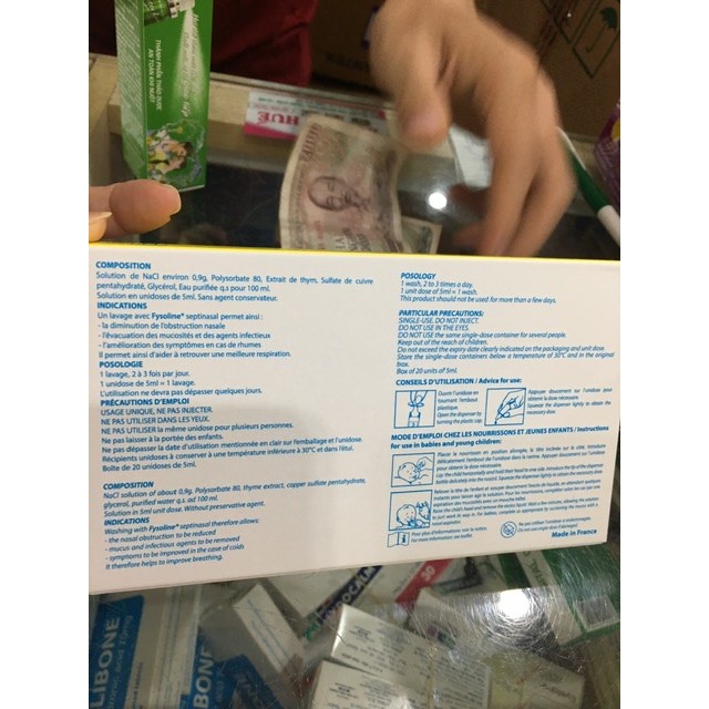 Nước muối sinh lý nhỏ mũi kháng viêm Fysoline vâng dành được cho trẻ nhỏ (hộp 20 tép)