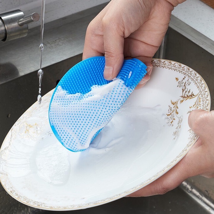 [Tặng móc treo] Miếng rửa bát silicon kháng khuẩn thay thế giẻ rửa bát bền bỉ tiện lợi