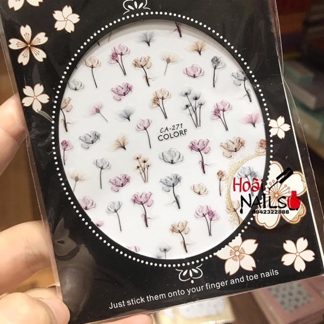 Sticker hoa - Phụ kiện Nail