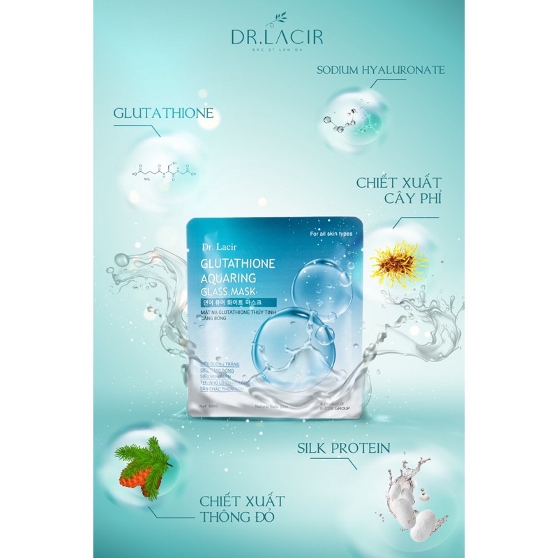 [CHÍNH HÃNG] Mặt Nạ Thuỷ Tinh Glutathione Căng Bóng DR LACIR