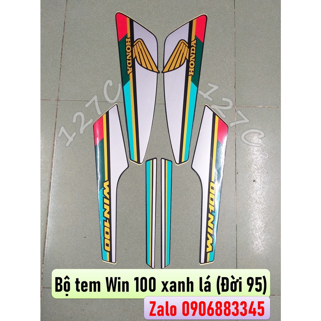 [HCM] Bộ tem xanh lá đời 95 Win 100cc