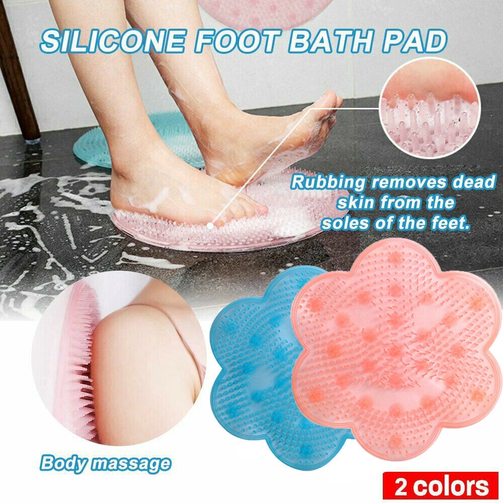 Lazy Non-slip Multifunction Silicone Massage Mat Wash Foot Bath Artifact Skin Wash Pad Brush Bathroom Mat