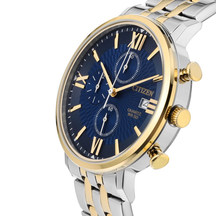 Đồng Hồ Nam Citizen Dây Thép Không Gỉ AN3616-75L - Mặt Xanh
