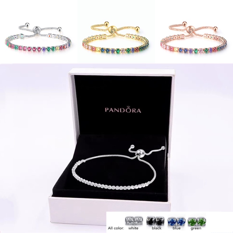Vòng Tay Pandora Mạ Bạc 925 Đính Đá Zirconia Thời Trang Cho Nữ