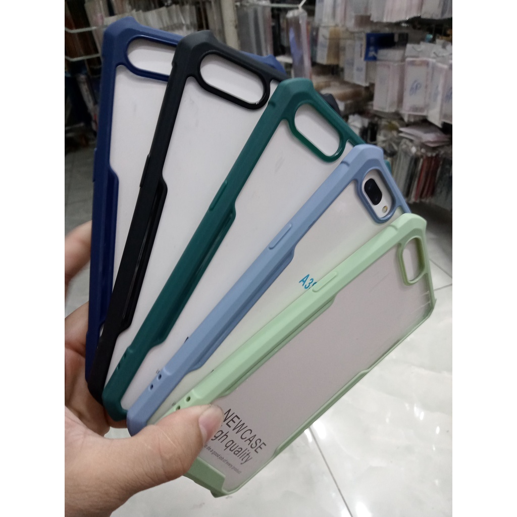 OPPO A3S / A5 / A12E / Ốp lưng nhựa cao cấp trong suốt viền silicon dày tốt chống sốc đa màu khác nhau