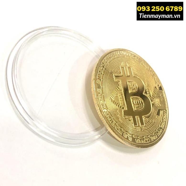 Đồng Xu Bitcoin Mạ Vàng May Mắn