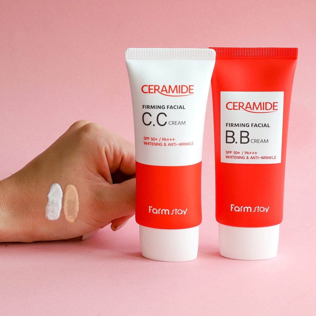 Kem nền trang điểm chống nắng BB Farmstay Ceramide Firming BB Cream SPF 50+