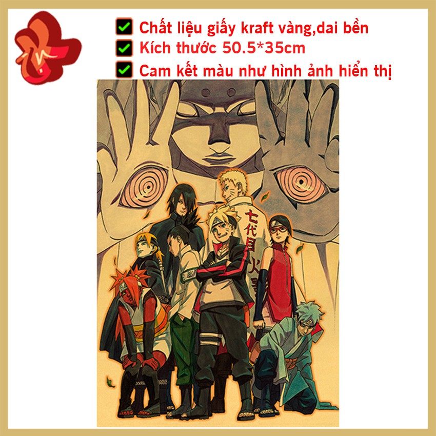 [BO75] Tranh poster treo tường, tấm áp phích Lục Đạo Tiên Nhân, Naruto,Sasuke