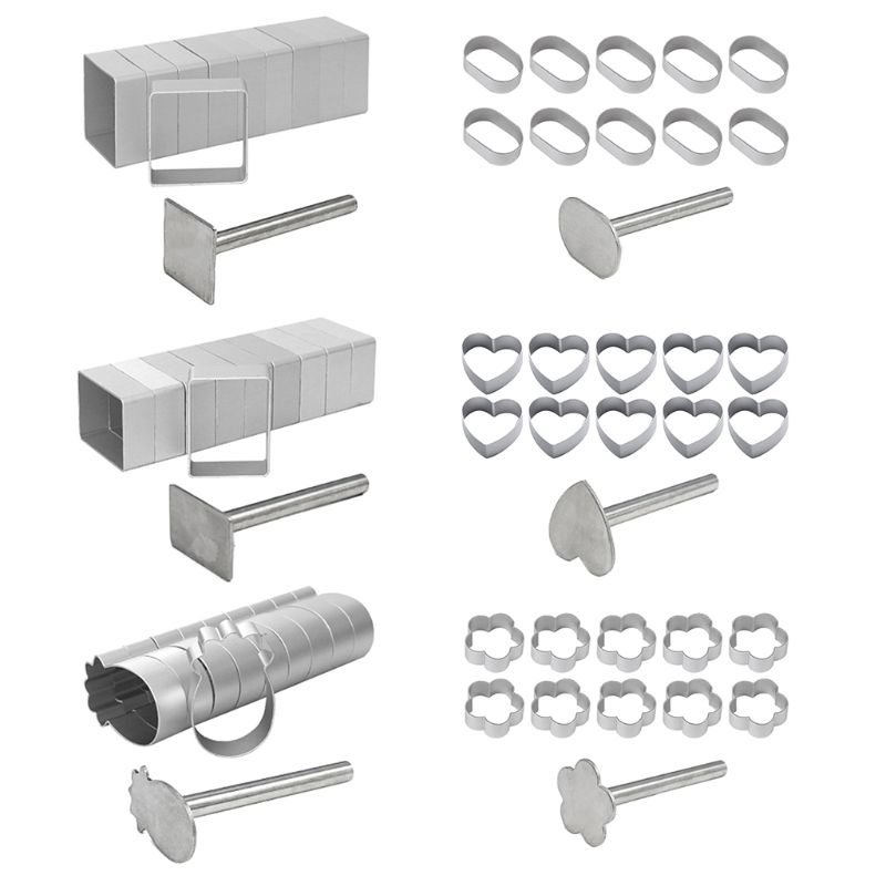 Set 10 Khuôn Nhấn Làm Bánh Quy Hình Vuông / Chữ Nhật / Trái Dứa