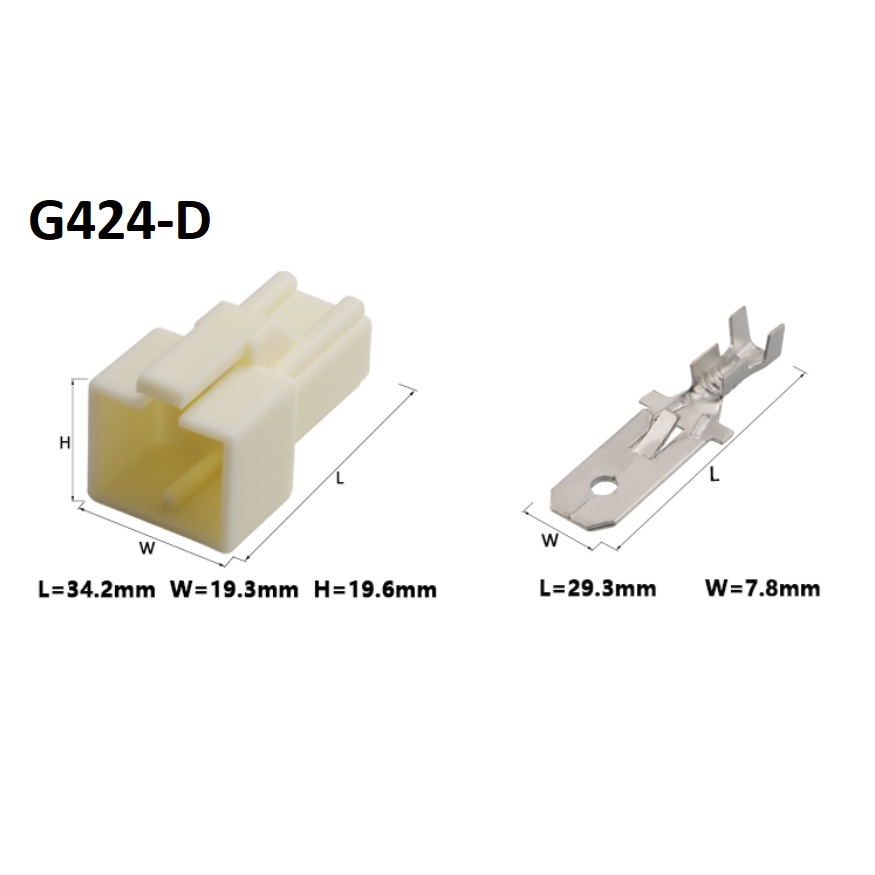 G424-Giắc cắm xe hơi dòng điện cao 7.8mm 2 lỗ