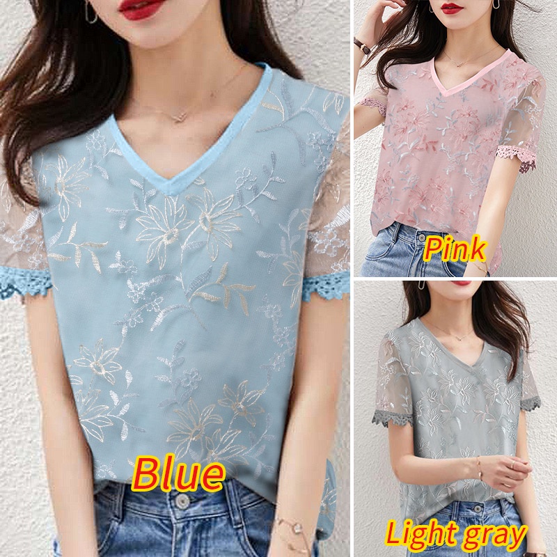 Áo nữ ZANZEA tay ngắn cổ chữ V thời trang thanh lịch