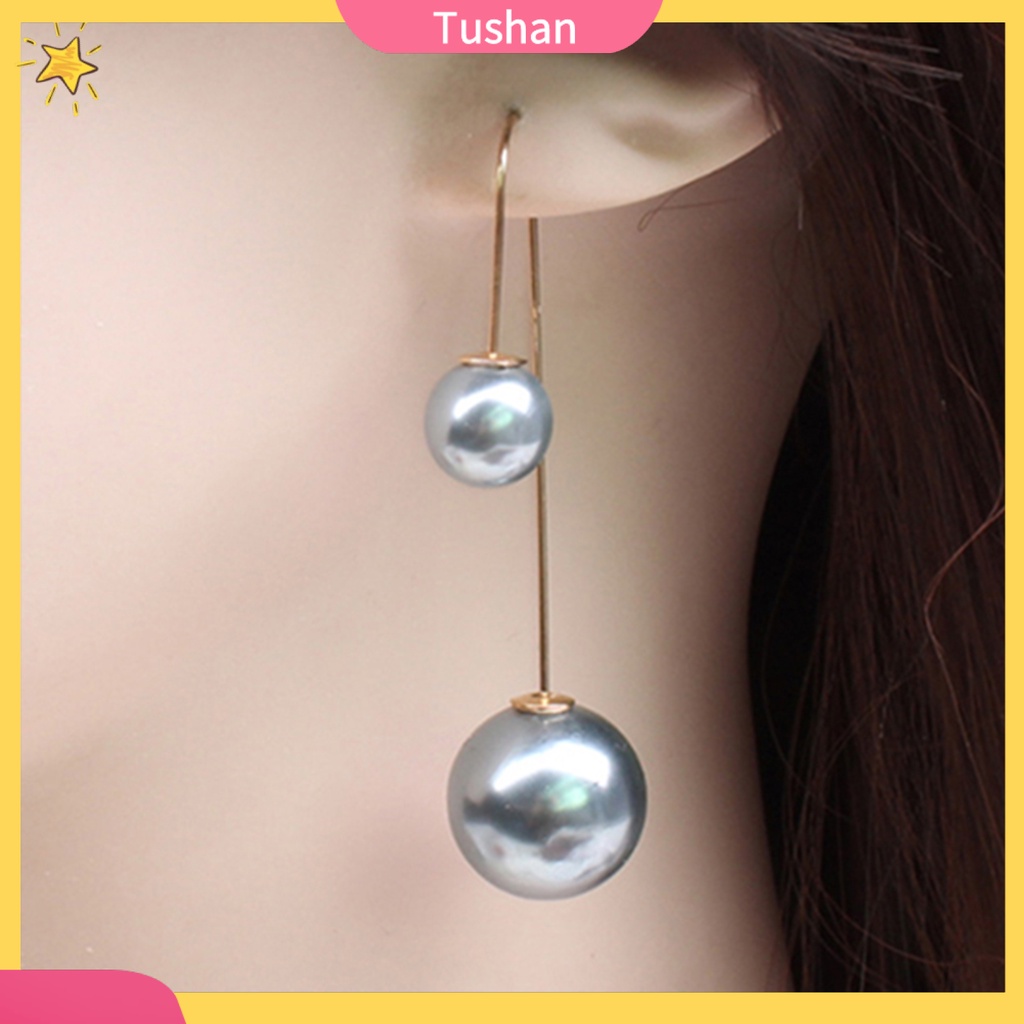 Khuyên tai chữ U đính ngọc trai giả thời trang cho nữ