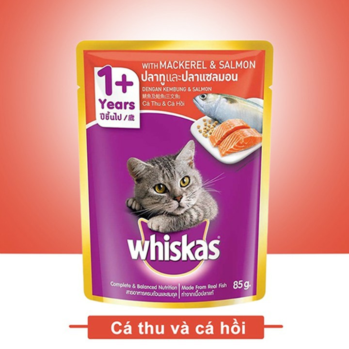Pate Whiskas cho Mèo Lớn Túi 85g Giá Rẻ