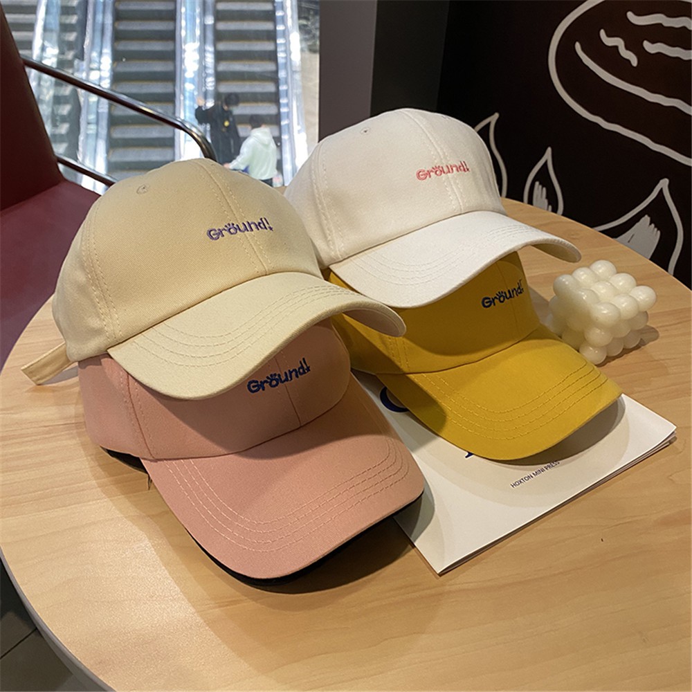 Mũ Lưỡi Trai Màu Trơn Hoạ Tiết Thêu Chữ Phong Cách Cổ Điển Cho Nữ