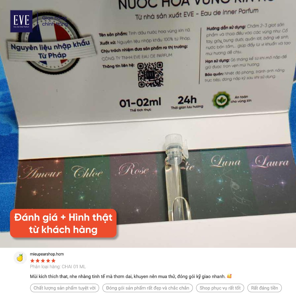 Nước Hoa Cô Bé Bím JULIE 5ml Lưu Hương Thơm Lâu - Nước Hoa Vùng Kín Nữ Chính Hãng EVE Eau de Inner Parfum (Có che tên) | Thế Giới Skin Care