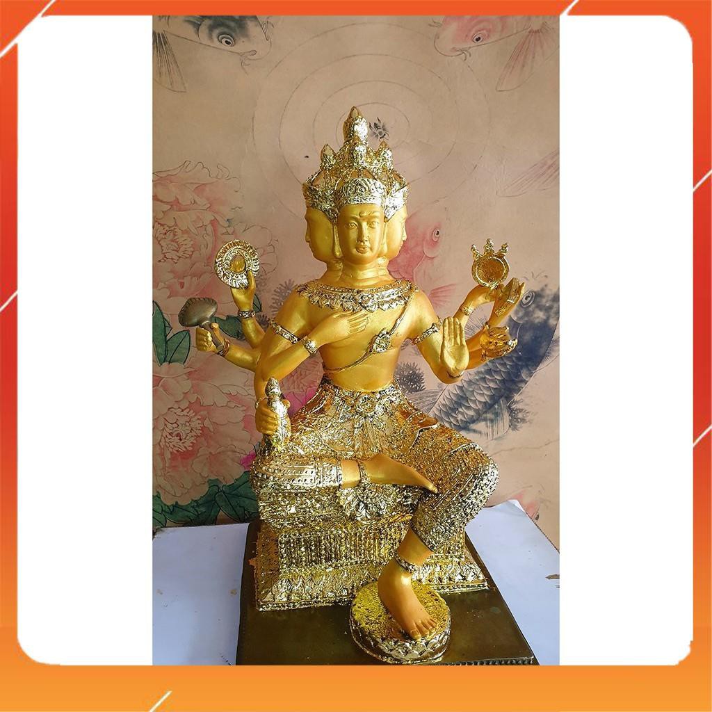 Phạm Thiên 36Cm Dát Vàng   Tượng Phật