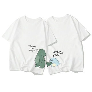 🔥XẢ HÀNG🔥 Áo đôi - áo cặp nam nữ ngắn tay tình yêu giá rẻ in hình ❤️KHỦNG LONG❤️dễ thương - GIá chỉ 1 áo