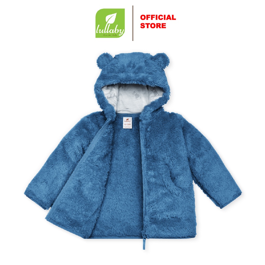 Áo Khoác Lông Kéo Khóa Có Mũ, Khoác Lông Bé Trai, Bé Gái Lullaby NH705P