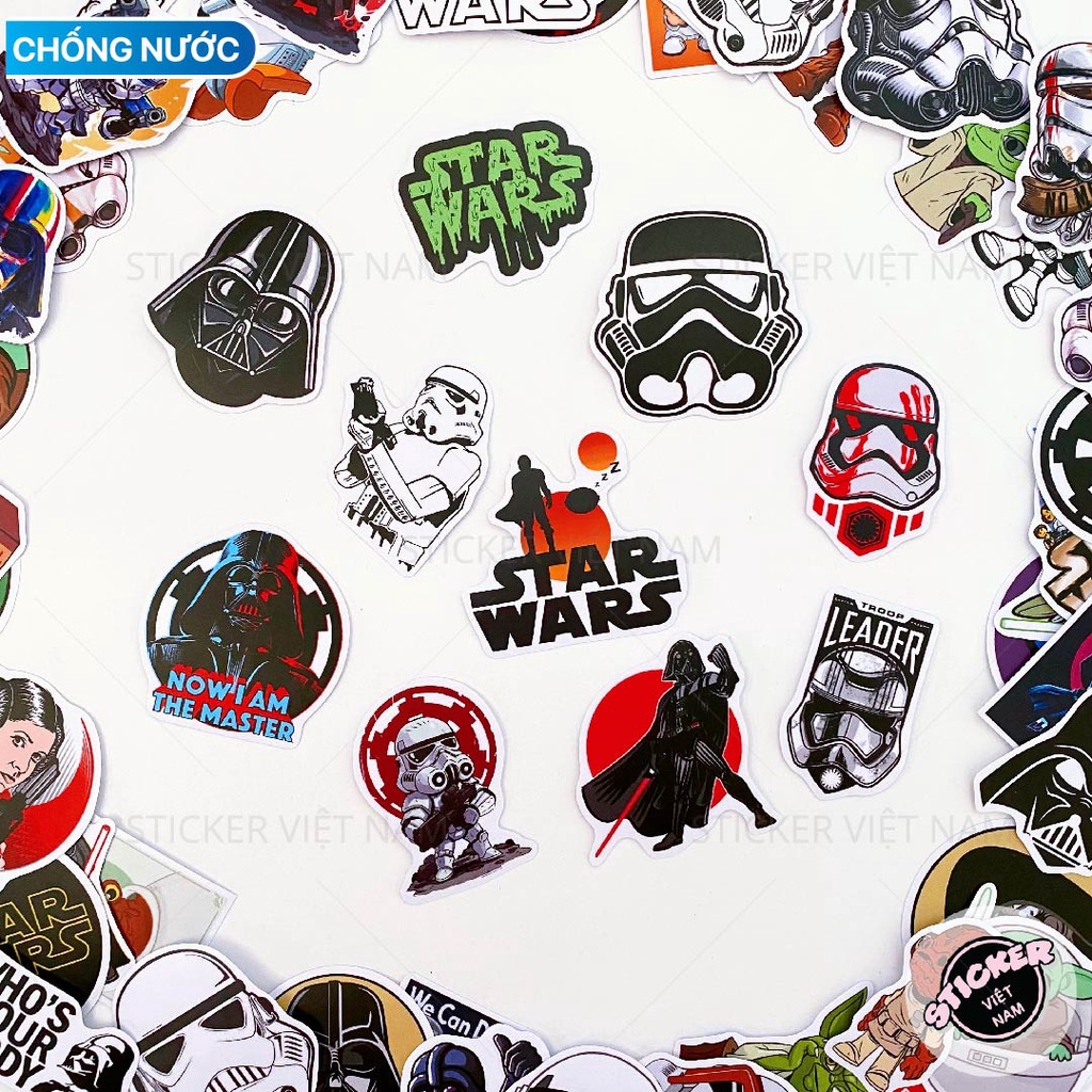 STAR WARs stickers - Chất liệu PVC chất lượng cao chống nước - Kích thước 4-8cm -  Sticker Việt Nam