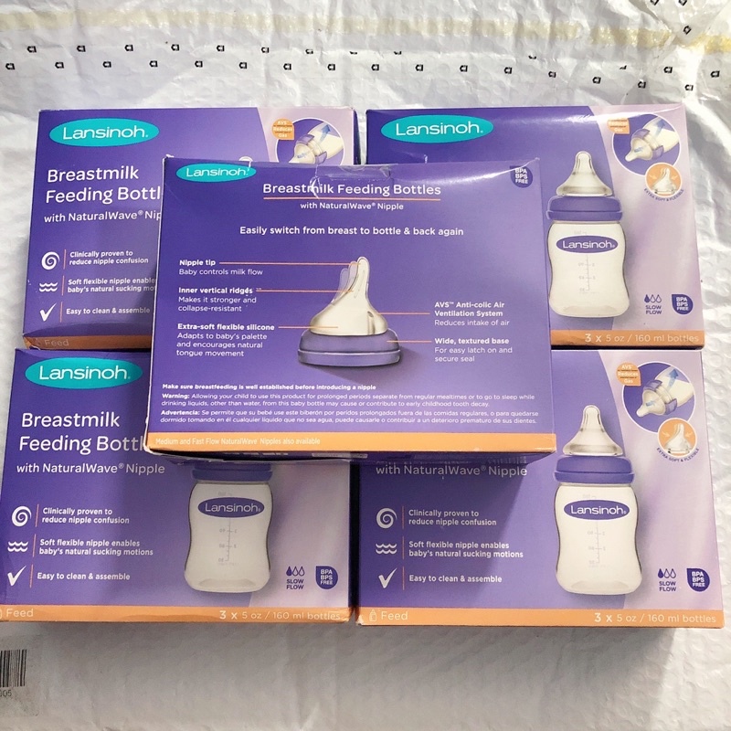 Set 3 bình sữa Lansinoh 160ml