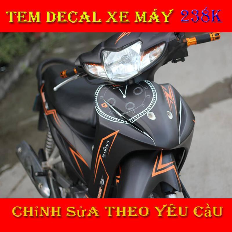 Tem Trùm Wave S Đen Chỉ Cam - Có Thể Đổi Màu