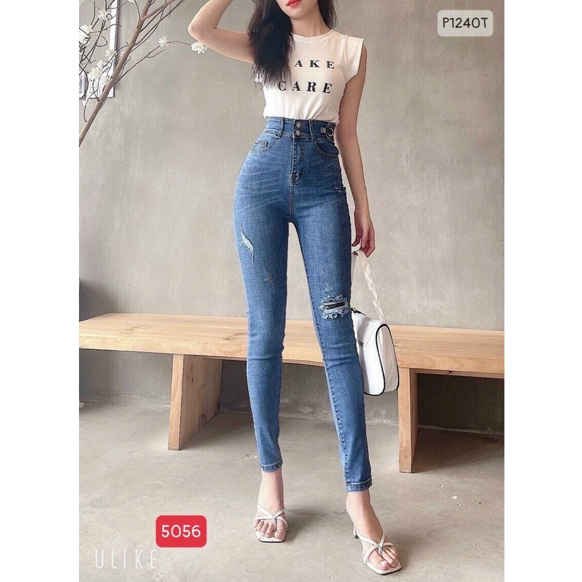 Quần jean nữ xanh cao cấp - Chất liệu Denim (Hàng chuẩn form) Thời Trang Nam Nữ Gemini KVC