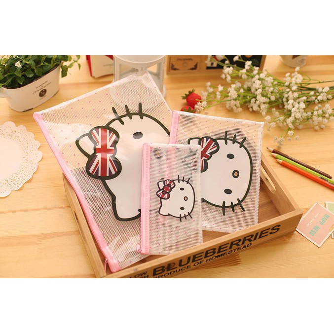 ☘ TÚI LƯỚI A4 ĐỰNG HỒ SƠ, SÁCH VỞ, GIẤY TỜ HELLO KITTY ☘