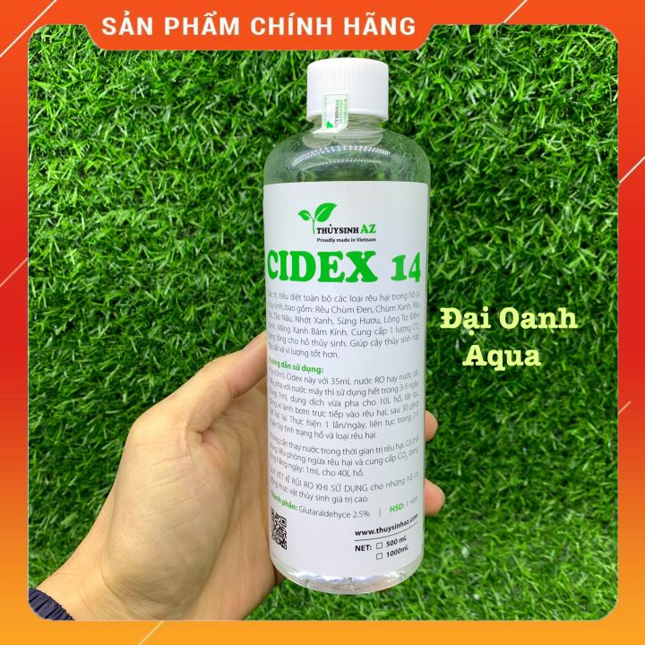 Dung dịch phòng trị rêu hại Cidex 14 cho bể cá thủy sinh - Chai 500ml