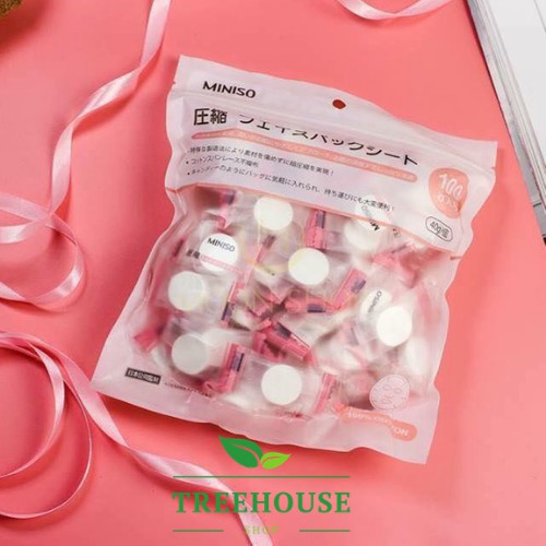 Mặt nạ nén vải không dệt tre tự nhiên Miniso gói ~ 95 - 102 viên TREEHOUSE SHOP