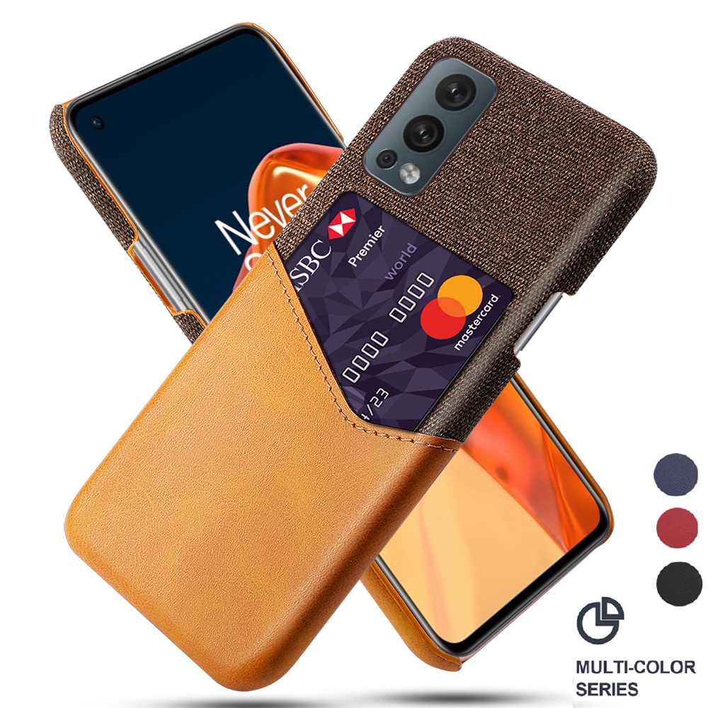 Ốp Điện Thoại Vải Mỏng Phong Cách Doanh Nhân Chống Sốc + Ngăn Đựng Thẻ Bằng Da Cho Oneplus Nord 2 5g N200 Ce N10 N100 9 Pro 9r
