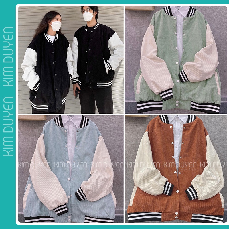 Áo Khoác Bomber Trơn Áo Khoác Chất Nhung Dày Dặn Form Rộng Unisex Nam Nữ Mặc Thoải Mái [Ảnh Thật]