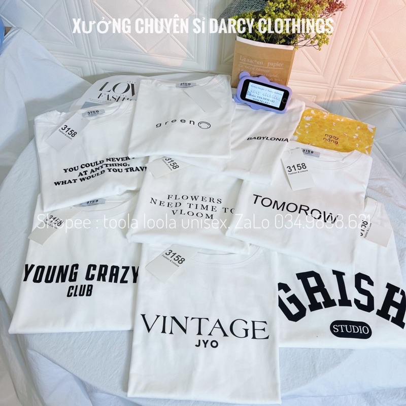 áo thun 3158 ✨ FREESHIP ✨ áo phông cotton trắng QC unisex nam nữ