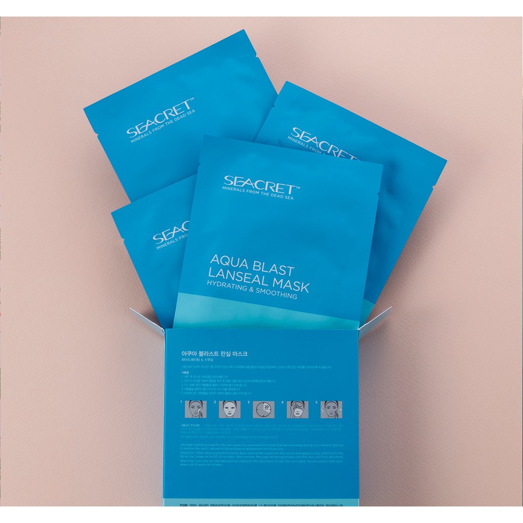 MẶT NẠ GIẤY SEACRET SIÊU CẤP ẨM GIÚP DA MỊN MÀNG SÁNG BÓNG - AQUA BLAST LANSEAL MASK HYDRATING & SMOOTHING