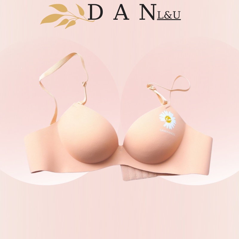 Áo Ngực Su Hoa Cúc Không Gọng Tạo Khe Nâng Ngực Đệm 3cm DAN L&amp;U A014