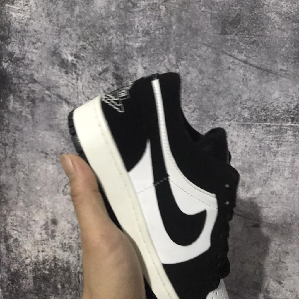 Giày sneaker JORDAN 1 PANDA đen trắng thấp cổ Hot trend nam nữ, Giày thể thao JD1 đen trắng thấp dùng đi học,tập gym