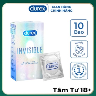 Bao Cao Su Durex Invisible Extra Thin Extra Sensitive 10 bao Siêu Mỏng - Cảm Giác Chân Thật [CHE TÊN Sản Phẩm]