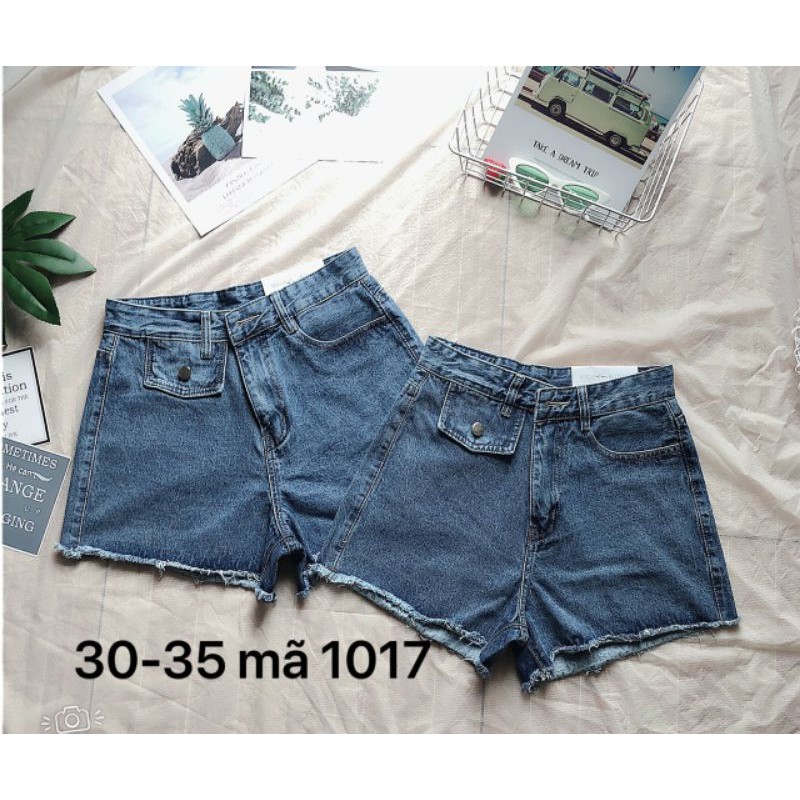Quần Short Jeans Nữ Size Lớn 30 đến 35 túi nắp Ms1017