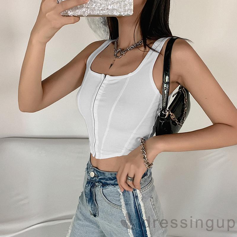 DRESSINGUP-Áo Nữ Không Tay Kiểu Dáng Thời Trang Quyến Rũ