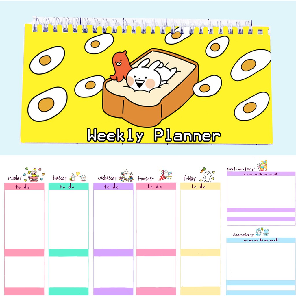 Sổ kế hoạch tuần thỏ usagyuuun WPI41 Weekly Planner 52 trang