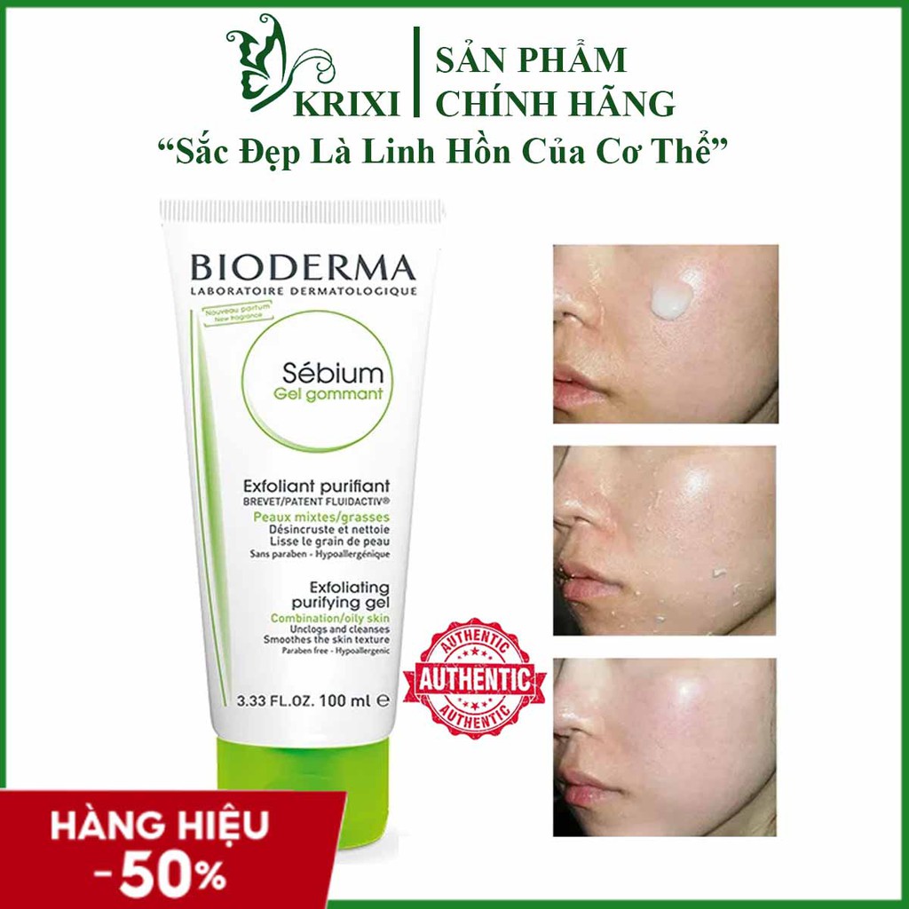 Gel Tẩy Tế Bào Chết Bioderma Sebium Cho Da Dầu Mụn 100ml