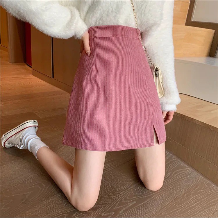[Mã FAMAYWA giảm 10K đơn 50K] Chân Váy Chữ A Corduroy Nhung Tăm Lưng Cao Xẻ Tà Thu Đông Hot Trend - MSP B01 | BigBuy360 - bigbuy360.vn
