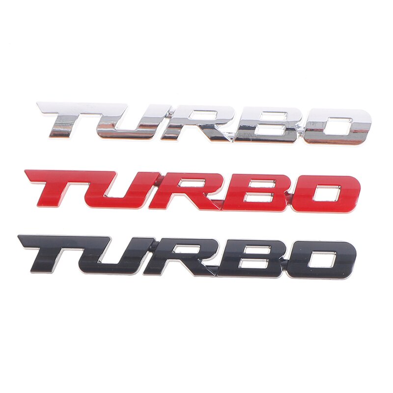 Tem Logo Chữ Nổi TURBO Kim Loại Dán Xe Ô Tô