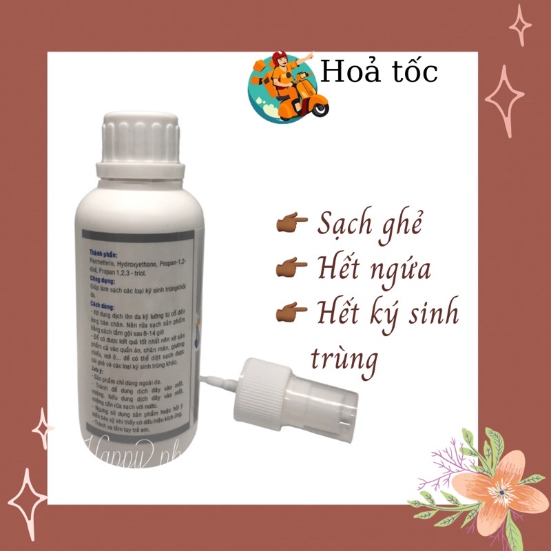 Xịt loại sạch ghẻ và ký sinh trùng Towders Spray 100ml