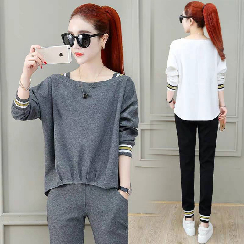 Set Đồ Thể Thao Dài Tay Phong Cách Hàn Quốc Năng Động Dành Cho Nữ