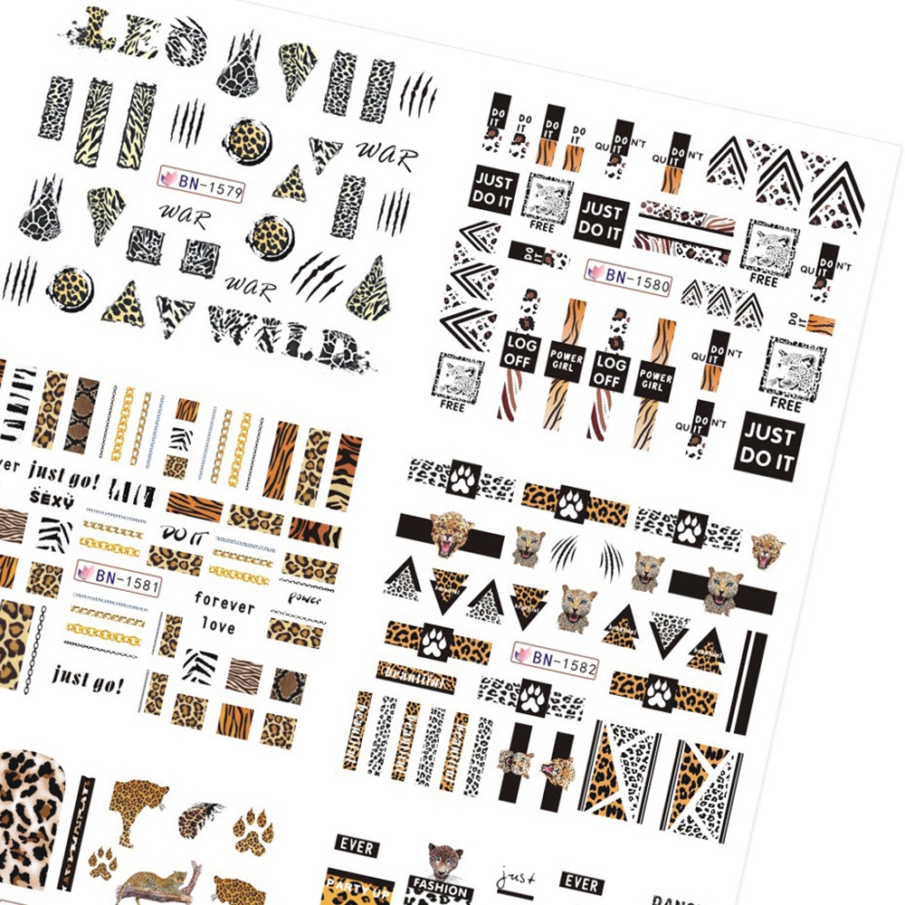 Bộ hình dán trang trí móng tay AROMA với thiết kế vân báo độc đáo