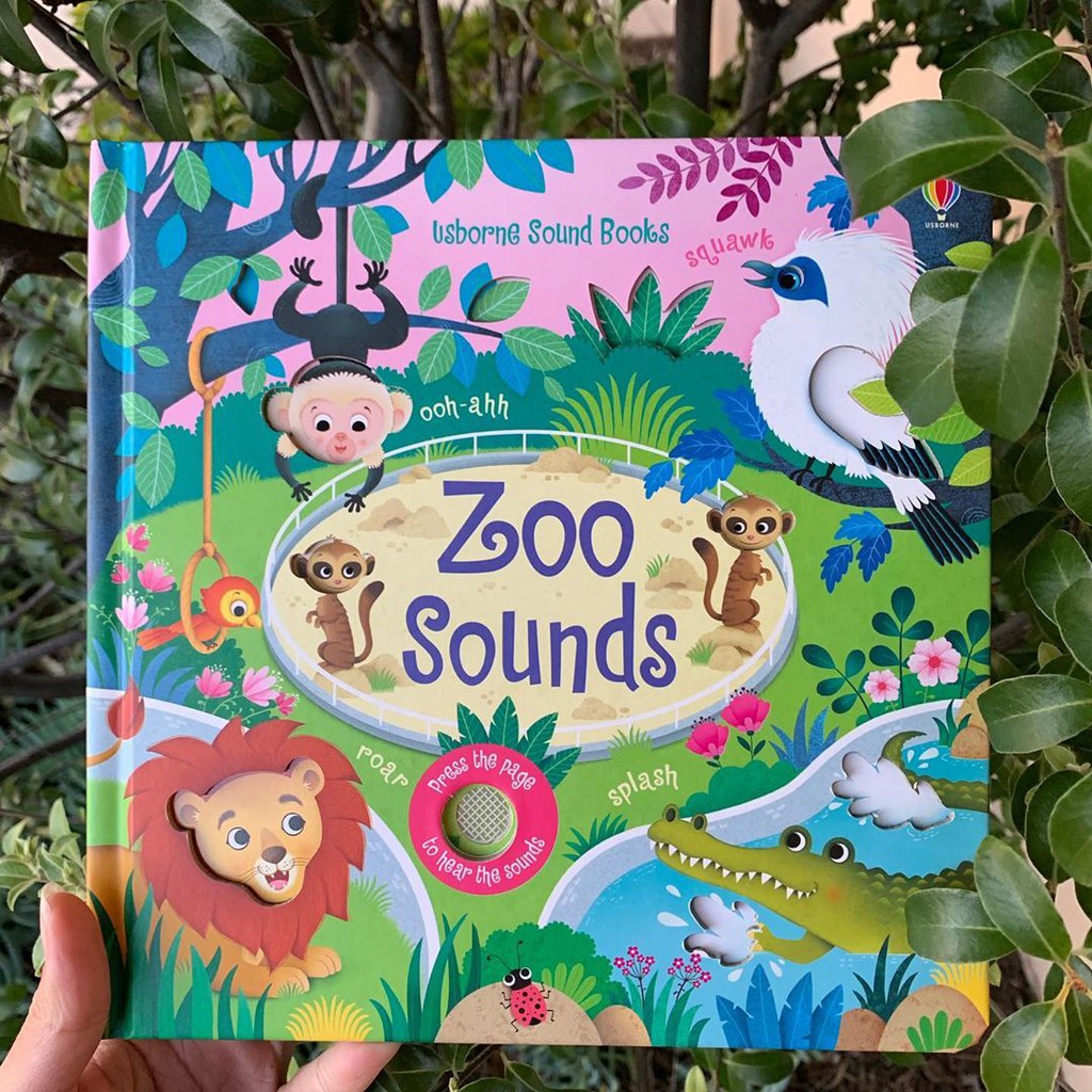 Sách âm thanh Zoo Sounds Usborne ngôn ngữ tiếng anh cho bé mẫu giáo đi chơi sở thú